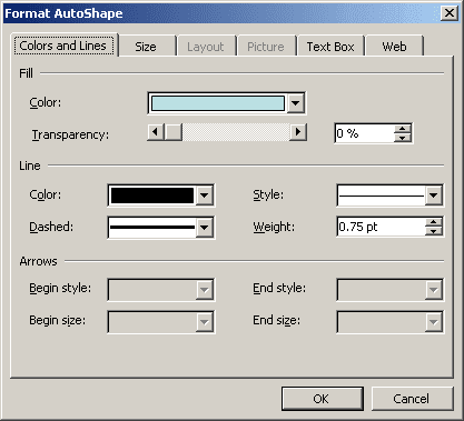 Format AutoShape in Word 2003