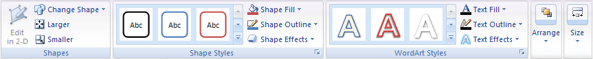 SmartArt Format options in Word 2007