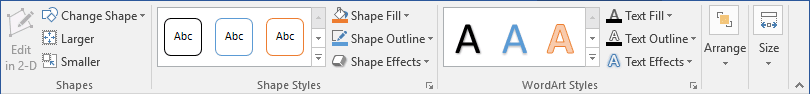 SmartArt Format options in Word 2016