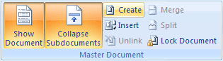 Master Document in Word 2007