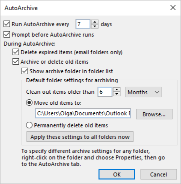 Auto-Archive in Outlook 365