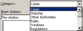 Category in Word 2003