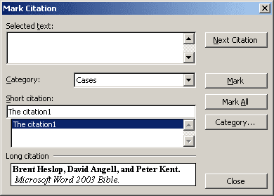 Long Citation in Word 2003