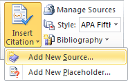 Add New Source Word 2010