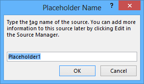 Placeholder Name Word 2013