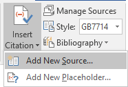 Add New Source Word 2016