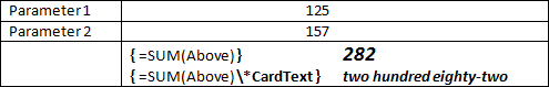Field formulas in Word 2010