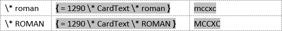 Roman switches in Word 365