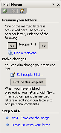 Merge Data in Word 2003