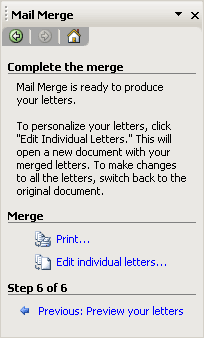 Mail Merge 6 in Word 2003