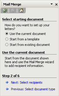 Mail Merge 2 in Word 2003