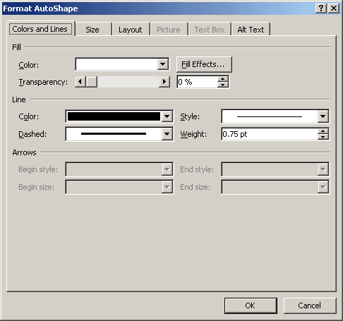 Format AutoShape in Word 2007