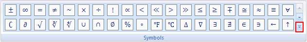 More symbols in Word 2007