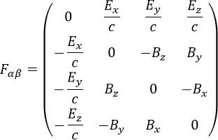 Electromagnetic tensor in Word 2016