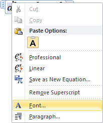 Font in Word 2010