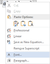 Font in Word 2013