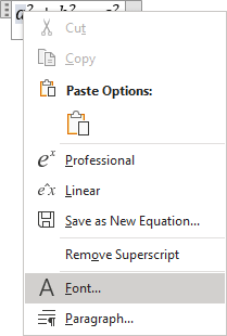 Font in Word 365