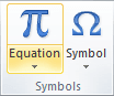 Symbols in Word 2010