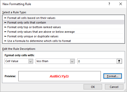 New Formatting Rule in Excel for Microsoft 365 New Formatting Rule in Excel 365