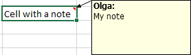 Notes indicator in Excel for Microsoft 365 Notes indicator in Excel 365