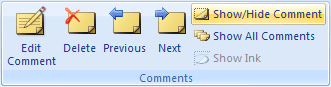 Show/Hide Comment in Excel 2007