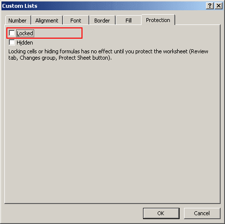 Custom Lists Locked in Excel 2007