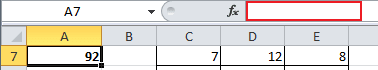 Edit bar in Excel 2010