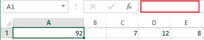 Edit bar in Excel 2013