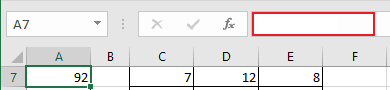 Edit bar in Excel 2016