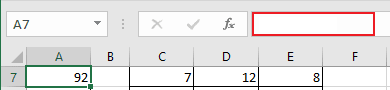 Edit bar in Excel 2016 Edit bar in Excel 2016