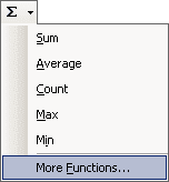 Sum button Excel 2003