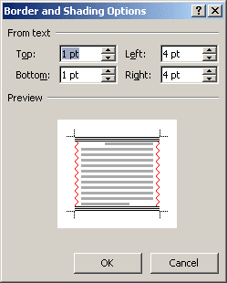 Borders and Shading Options Word 2007