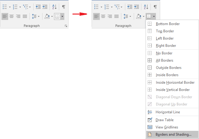 Borders and Shading in Word 2016