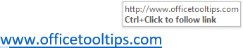 Ctrl+Click to follow link in Word 2016