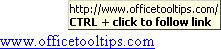 Ctrl+Click to follow link in Word 2003