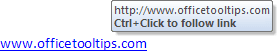 Ctrl+Click to follow link in word 2007