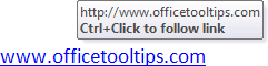 Ctrl+Click to follow link in Word 2010