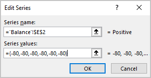 Edit Series dialog box in Excel 365