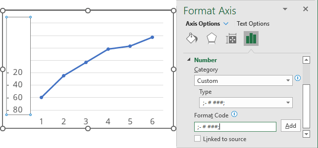 Format only negative values in Excel 365