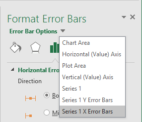 Format Error Bars popup in Excel 2016 Format Error Bars popup in Excel 2016