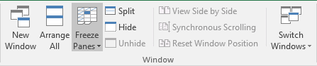 View tab in Excel 2016