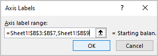 Axis Labels in Excel 365