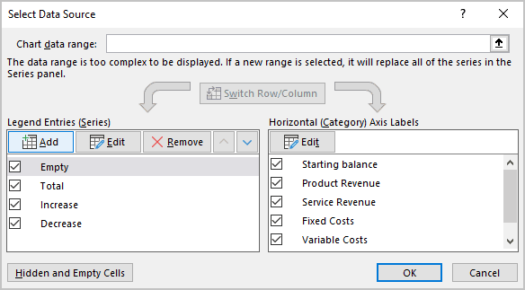 Add in Select Data Source Excel 365