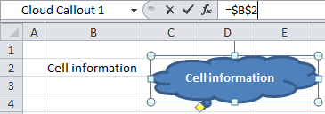 Shape with cell information Excel 2010