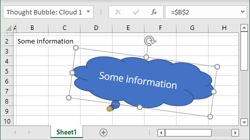 Shape with cell information Excel 365