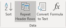 Repeat Header Rows in Word 365