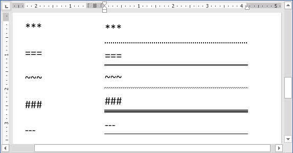 Lines in Word 2016
