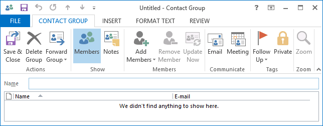 Contact Group in Outlook 2013