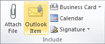 Include in Outlook 2010