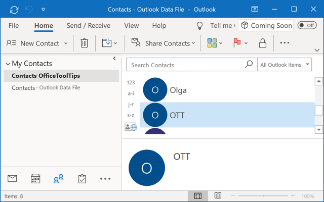 Contacts Microsoft 365 Contacts in Outlook 365